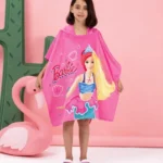 Özdilek Barbie Sea Lisanslı Kadife Çocuk Panço